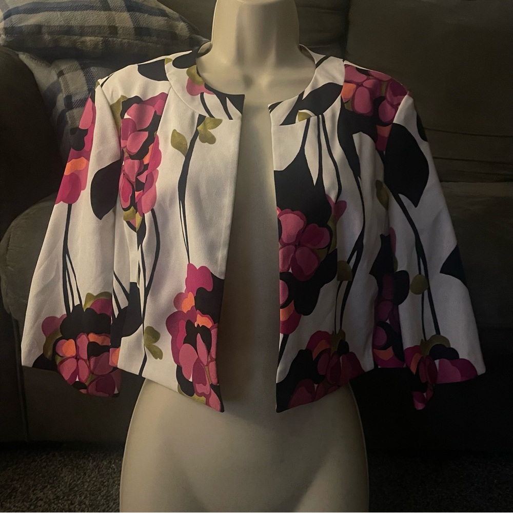 Floral Open-Front Jacket from AGB Dress in Size 14
